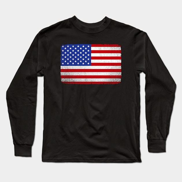 USA Flag Vintage Long Sleeve T-Shirt by AllWellia